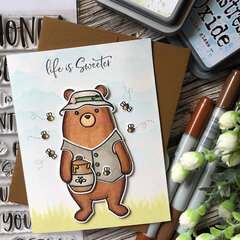 Honey bee stamps - Happy card