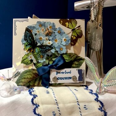 Hydrangea and Butterfly card for Cousin