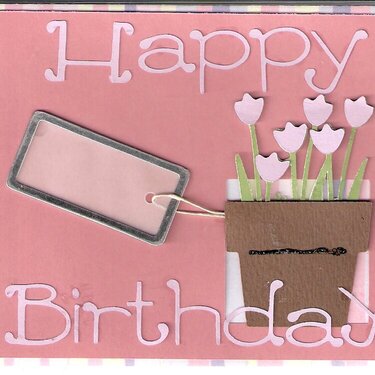 Flower pot happy birthday card