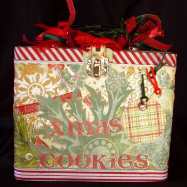 Altered Lunch Tin - Xmas Cookies Recipe Box