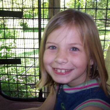 Morgan at the zoo safari ride