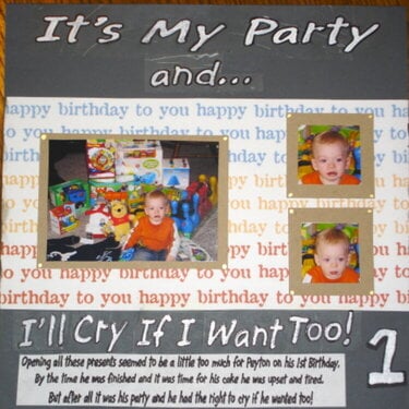 It&#039;s My Party and I&#039;ll Cry If I want a Too.