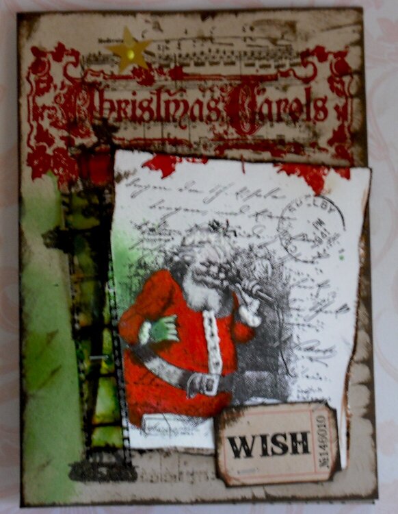 Christmas Carols Santa Card