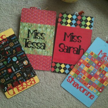 The back of four Clipboards for teachers