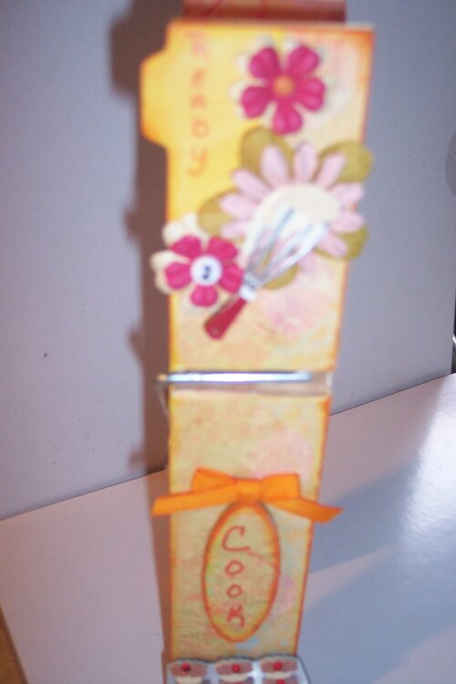 Jumbo altered clothes pin, recipe stand