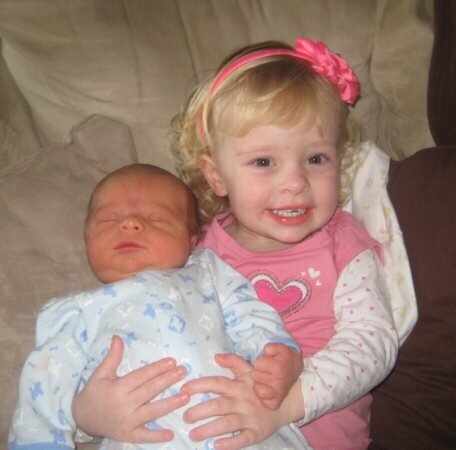 Grandchildren,Big Sis with Little brother