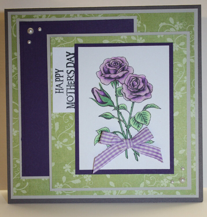 purple rose Mother&#039;s Day card