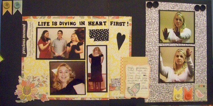 Life is diving in heart first both pages