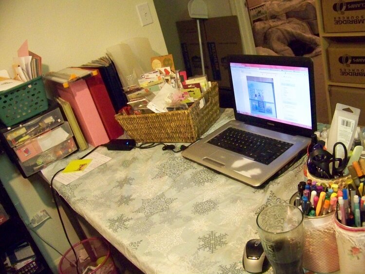 After  - clean scrapbook table