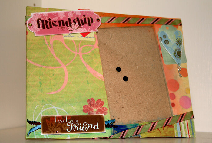 Altered Wooden Frame with Friendship Theme