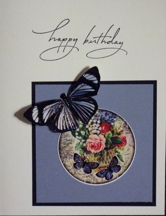Birthday card w/butterfly