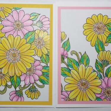 Coloring book page cards