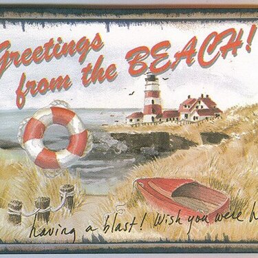 Beach postcard ATC