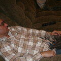 Jan 9 - Dad watching TV with Mudpie