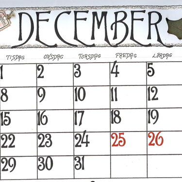 Calendarcard December 2009, datecard