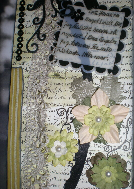 Close up on the journaling on my layout &quot;My beloved mother&quot;