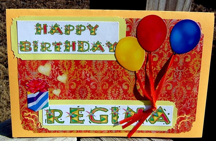 Birthday card for Regina (Reginascrapcrazy)