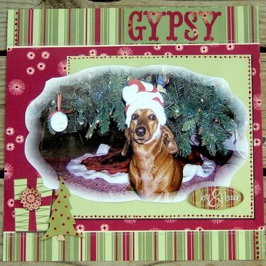 Gypsy&#039;s Christmas LO in her hat...