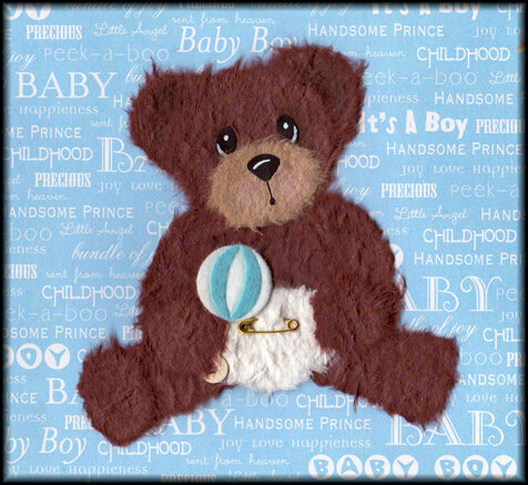 Boy Tear Bear w/ Rattle