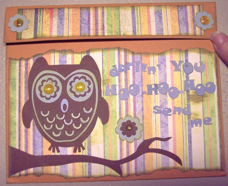 hooty valentine card- front