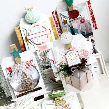 Embellished Christmas Paper Pouches