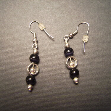 Black and Silver Earrings