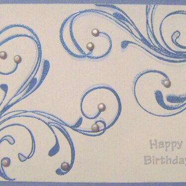 Blue Swirl Birthday Card