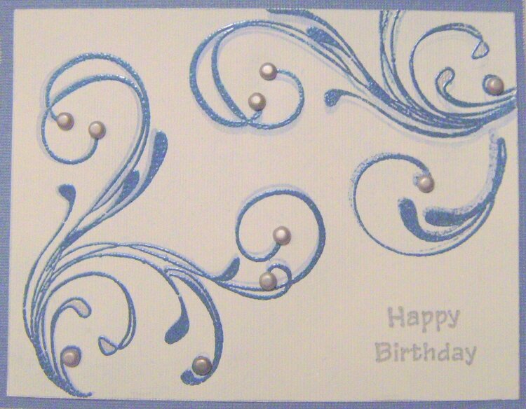 Blue Swirl Birthday Card