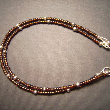 Brown and Silver Ankle Bracelet