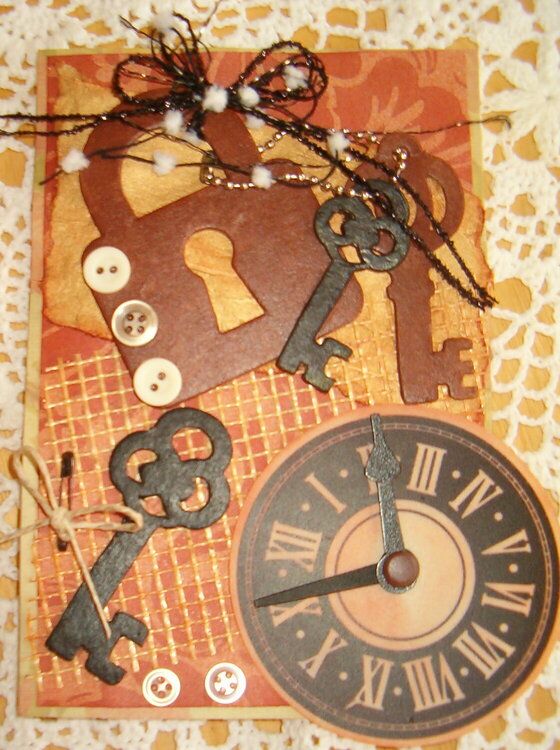 Locks, clocks and keys postcard #3