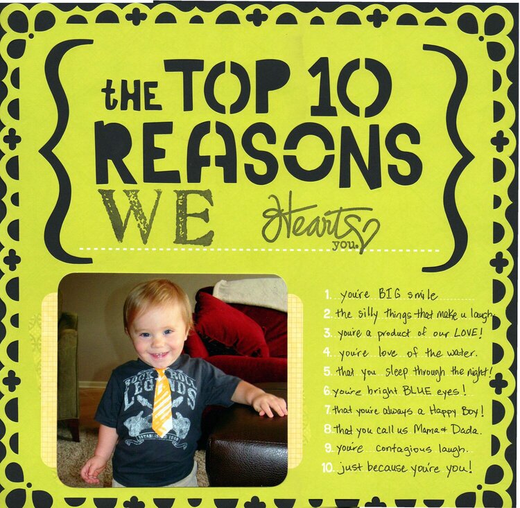 the TOP 10 REASONS WE heart you.....