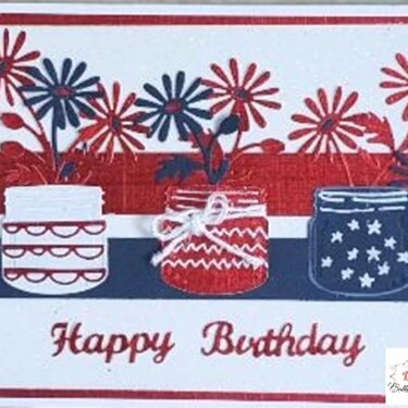 Red, White and Blue Birthday card