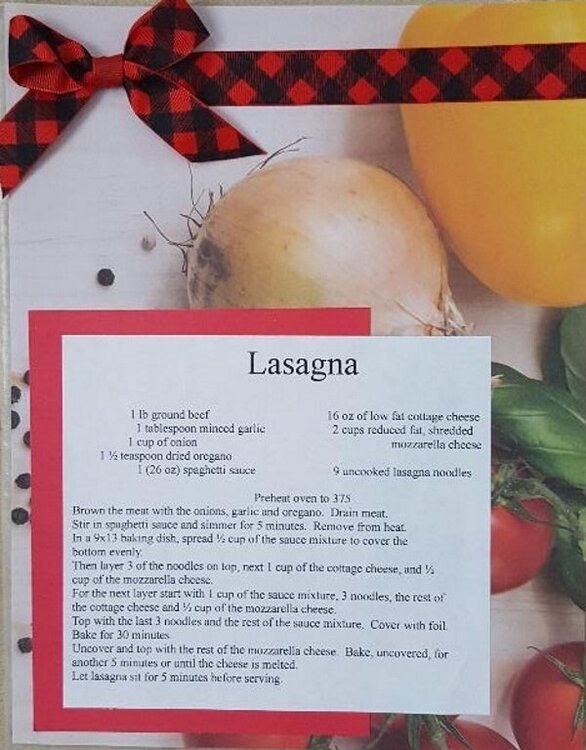Lasagna recipe page