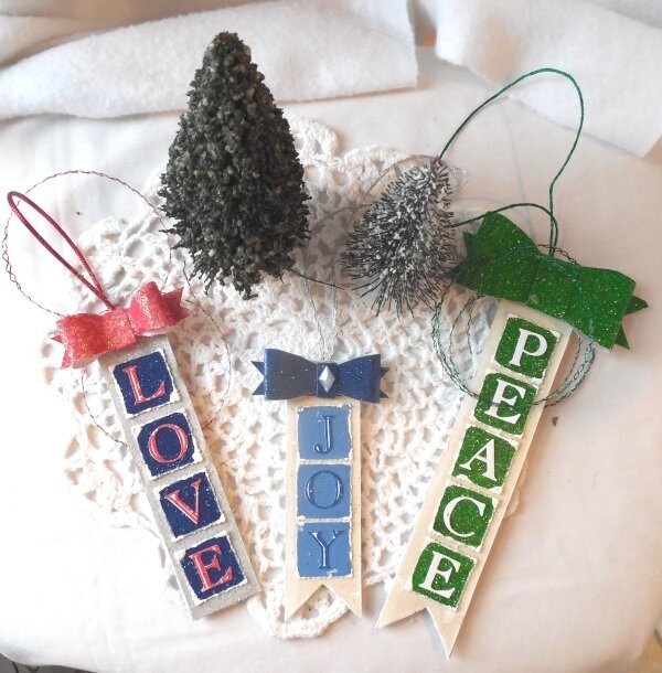 Mock Scrabble Christmas Ornaments