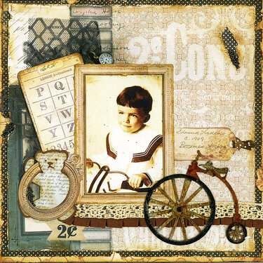 Pennyfarthing Rider ~ 1909 - Swirlydoos &quot;Vintage Traditions August Kit&quot;
