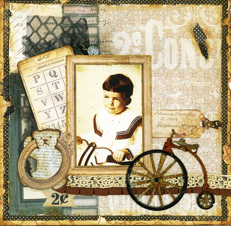 Pennyfarthing Rider ~ 1909 - Swirlydoos &quot;Vintage Traditions August Kit&quot;