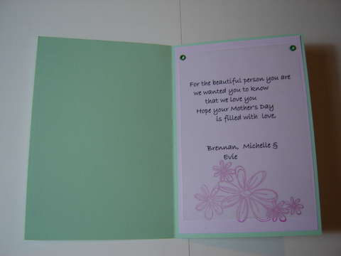Mother&#039;s day card interior