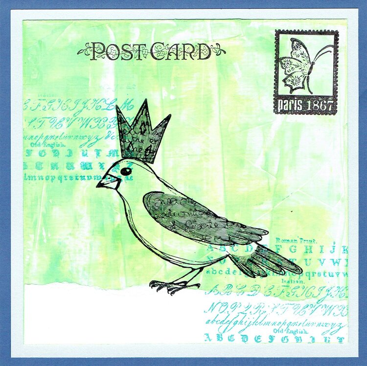 Post card with a bird