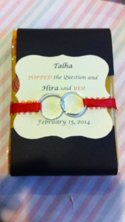 &quot;She said Yes&quot; Popcorn Favor
