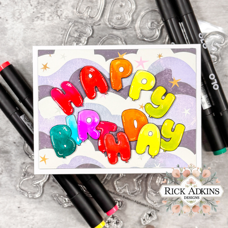 Happy Birthday Balloon Letters Card 
