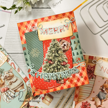 Merry Christmas stocking Bear Card