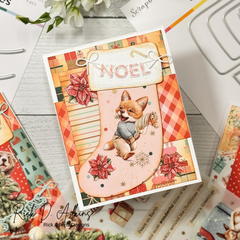 Noel Fox Stocking Card