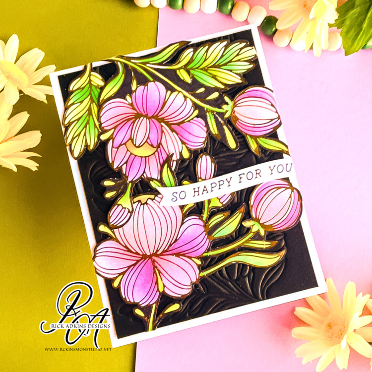 Glimmering Peonies So Happy for You Card 