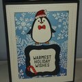 Hero arts winter penguin warmest holiday wishes