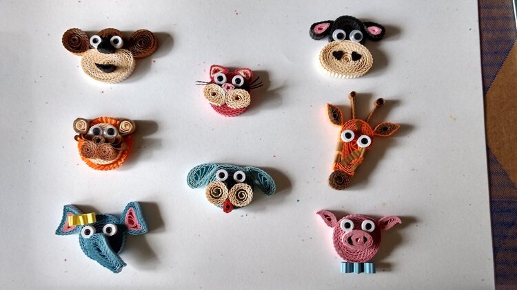 Quilled Animal Magnets