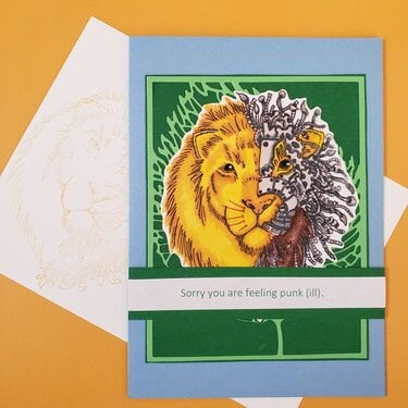 Steampunk Lion Card