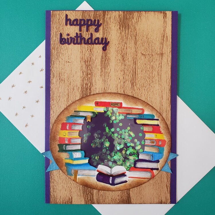 Book Stack Shaker Card