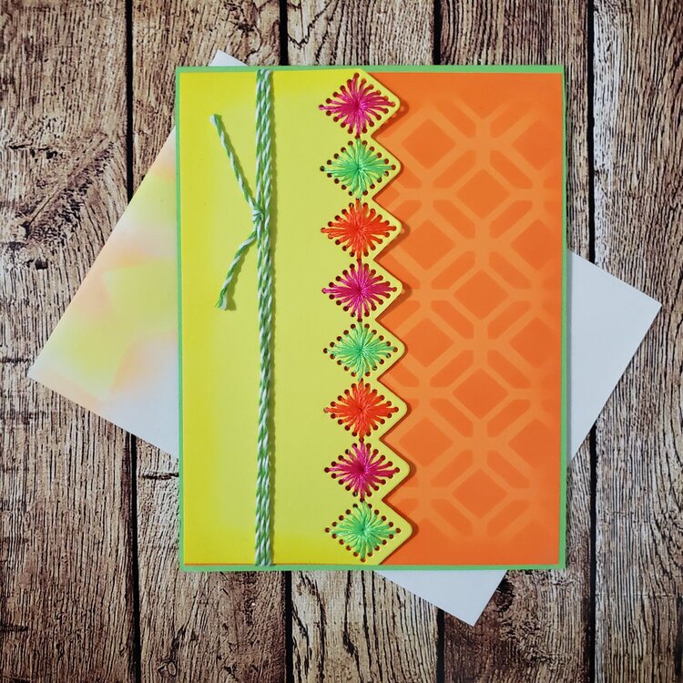 Neon Stitched Card