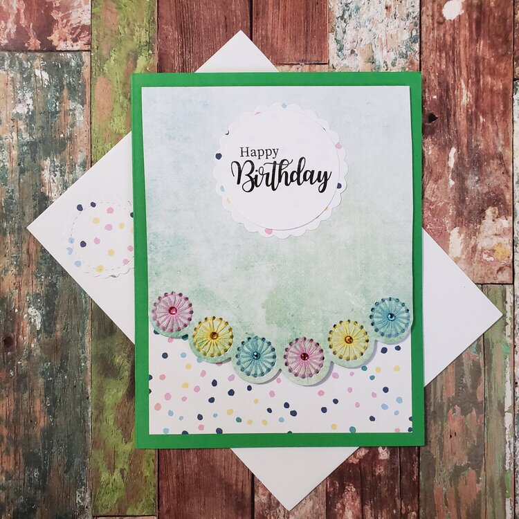 Happy Birthday Stitched Card