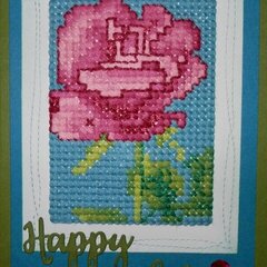 Rose Cross-stitch Card